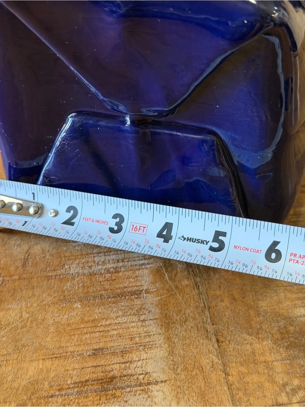 Vintage Italian Ceramic Handbag Sculpture Cobalt Blue Floral Purse Decor 10x6x4”